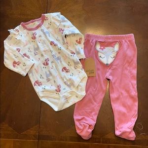 NWT Chickpea Dear baby set with appliqué